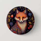 Whimsical Fox Woodland Fantasy Art Button (Vorderseite)