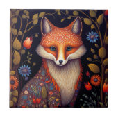 Whimsical Fox Woodland Fantasy Art Fliese (Vorderseite)