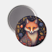 Whimsical Fox Woodland Fantasy Art Magnet (Vorderseite/Rückseite)