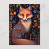 Whimsical Fox Woodland Fantasy Art Postkarte (Vorderseite)