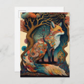 Whimsical Fox Woodland Fantasy Art Postkarte (Vorne/Hinten)