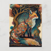 Whimsical Fox Woodland Fantasy Art Postkarte (Vorderseite)