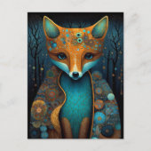Whimsical Fox Woodland Fantasy Art Postkarte (Vorderseite)