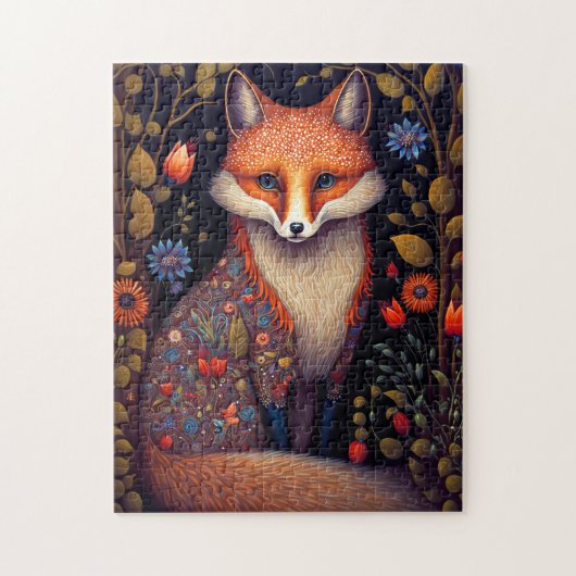 Whimsical Fox Woodland Fantasy Art Puzzle (Vertikal)