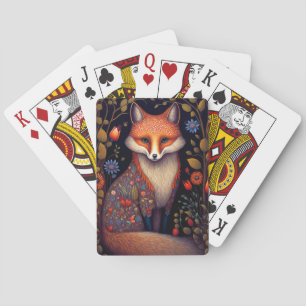 Whimsical Fox Woodland Fantasy Art Spielkarten