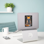 Whimsical Fox Woodland Fantasy Art Sticker (Laptop auf Schreibtisch)