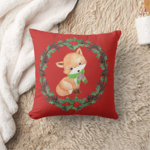Whimsical Fox Wreath Kissen