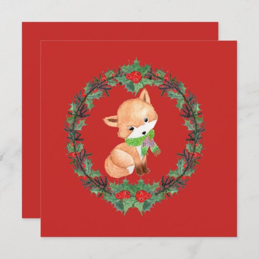 Whimsical Fox Wreath Personalisiert (Vorne/Hinten)