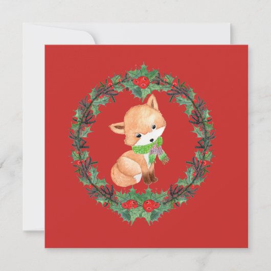 Whimsical Fox Wreath Personalisiert (Vorderseite)