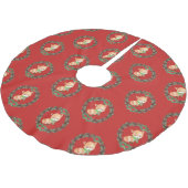 Whimsical Fox Wreath Polyester Weihnachtsbaumdecke (Schrägansicht)