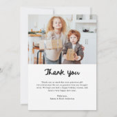 Whimsical Frame and Bow | Photo Christmas Dankeskarte (Rückseite)