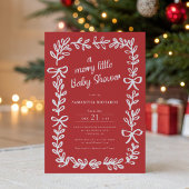Whimsical frame and bows Merry little baby shower Einladung