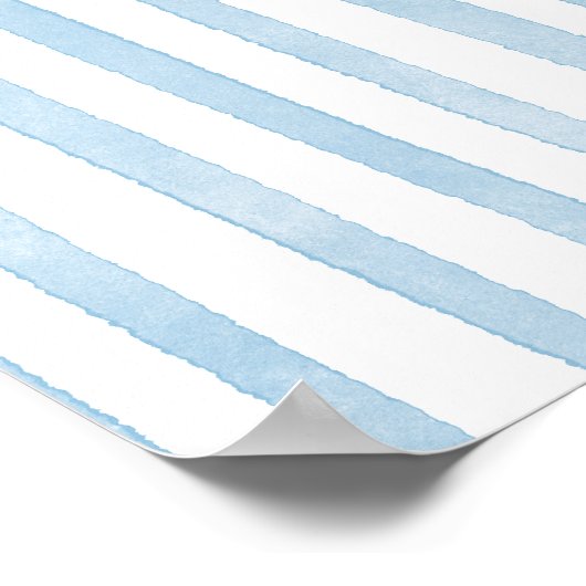 Whimsical Frame Blue Stripes Wedding Welcome Sign Poster (Ecke)