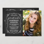 Whimsical Frame Rustikales Foto Abschluss Einladun Einladung (Vorne/Hinten)