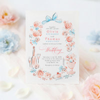 Whimsical Französische Florale Handgezeichnete Hoc