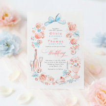 Whimsical Französische Florale Handgezeichnete Hoc