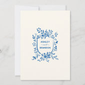 Whimsical French Blue Garden Pastoral Wedding  Einladung (Rückseite)