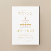 Whimsical French Bow Champagne Tower Wedding Einladung