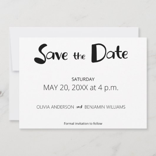 Whimsical French Bulldog Wedding Save the Date (Rückseite)