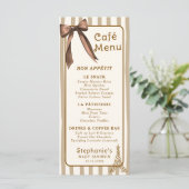 Whimsical French Coffee Shop Themed Paris Cafe  Menükarte (Stehend Vorderseite)
