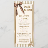 Whimsical French Coffee Shop Themed Paris Cafe  Menükarte (Vorderseite)