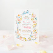 Whimsical French Floral Hand Drawn Wedding Einladung