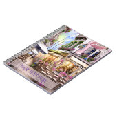 Whimsical French Street Cafe Notebook, Watrecolor Notizblock (Linke Seite)