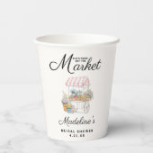 Whimsical Fresh-auf-dem-Markt-Junggesellinnenabsch Pappbecher (Rückseite)