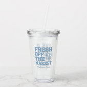 Whimsical Fresh off Market Blue Brautparty Acryltrinkbecher (Rückseite)