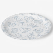 Whimsical Fresh off Market Blue Brautparty Pappteller (Schrägansicht)