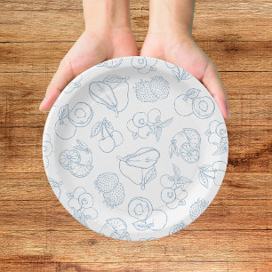 Whimsical Fresh off Market Blue Brautparty Pappteller