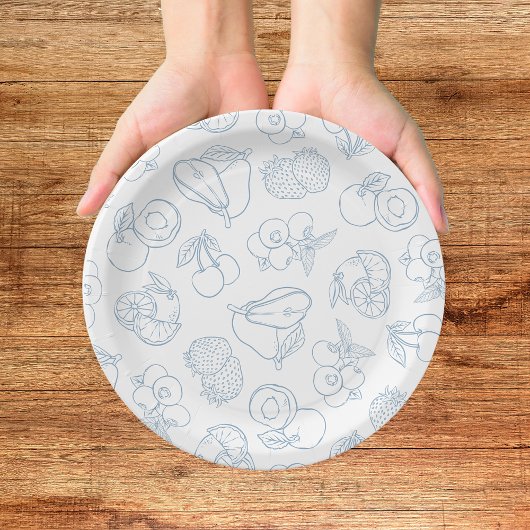 Whimsical Fresh off Market Blue Brautparty Pappteller