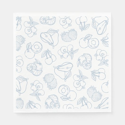 Whimsical Fresh off Market Blue Brautparty Serviette (Vorderseite)