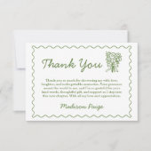 Whimsical Fresh off Market Green Brautparty Dankeskarte (Vorderseite)