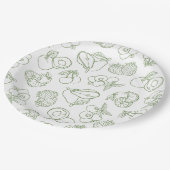 Whimsical Fresh off Market Green Brautparty Pappteller (Schrägansicht)