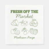 Whimsical Fresh off Market Green Brautparty Serviette (Vorderseite)