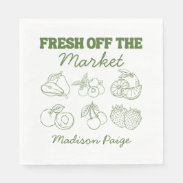 Whimsical Fresh off Market Green Brautparty Serviette