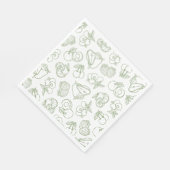 Whimsical Fresh off Market Green Brautparty Serviette (Ecke)