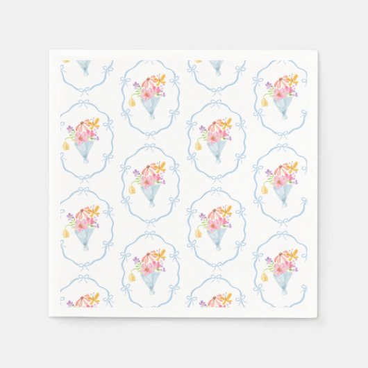 Whimsical Fresh Off The Market Brautparty Serviette (Vorderseite)