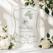 Whimsical Fresh Off The Market Sage green Bridal Acrylschild
