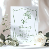 Whimsical Fresh Off The Market Sage green Bridal Poster