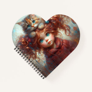 "Whimsical Friendship - Heart Shaped Notebook" Notizblock