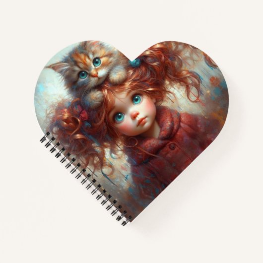 "Whimsical Friendship - Heart Shaped Notebook" Notizblock (Vorderseite)