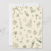 Whimsical Friendsmas Party Einladung, Handgezeichn Einladung (Rückseite)