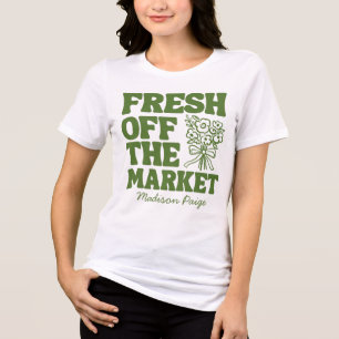 Whimsical Frisch auf dem Markt Grüne Bridal Shower Tri-Blend Shirt