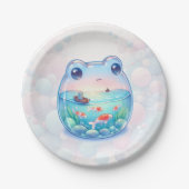 Whimsical Frog Adventure Birthday Paper Plate Pappteller (Vorderseite)