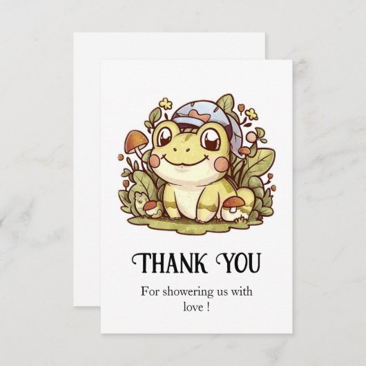 Whimsical Frog Baby Dusche Dankeskarte (Vorne/Hinten)