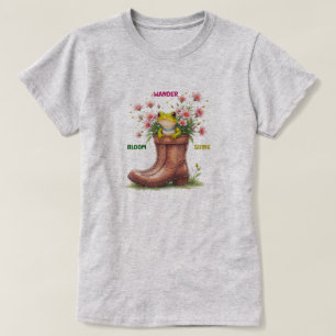 Whimsical Frog Bloom T-Shirt