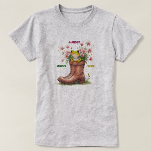 Whimsical Frog Bloom T-Shirt (Design vorne)