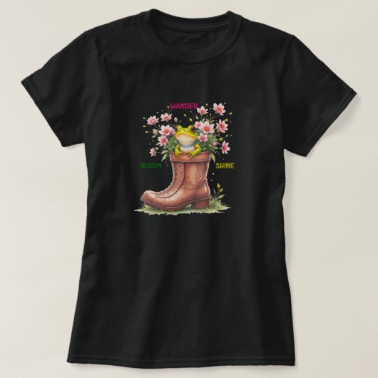 Whimsical Frog Bloom T-Shirt (Design vorne)